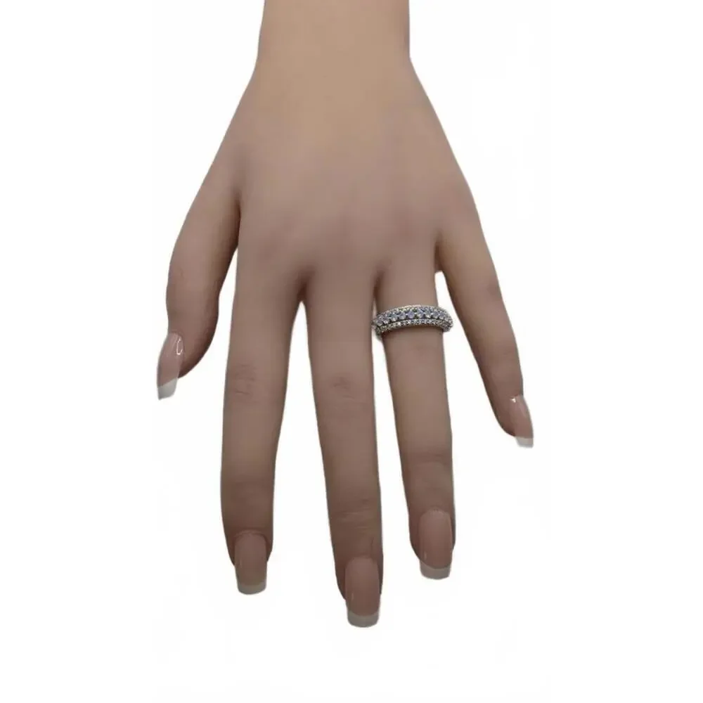 925 Sterling Silver Crystal Ring Size 9